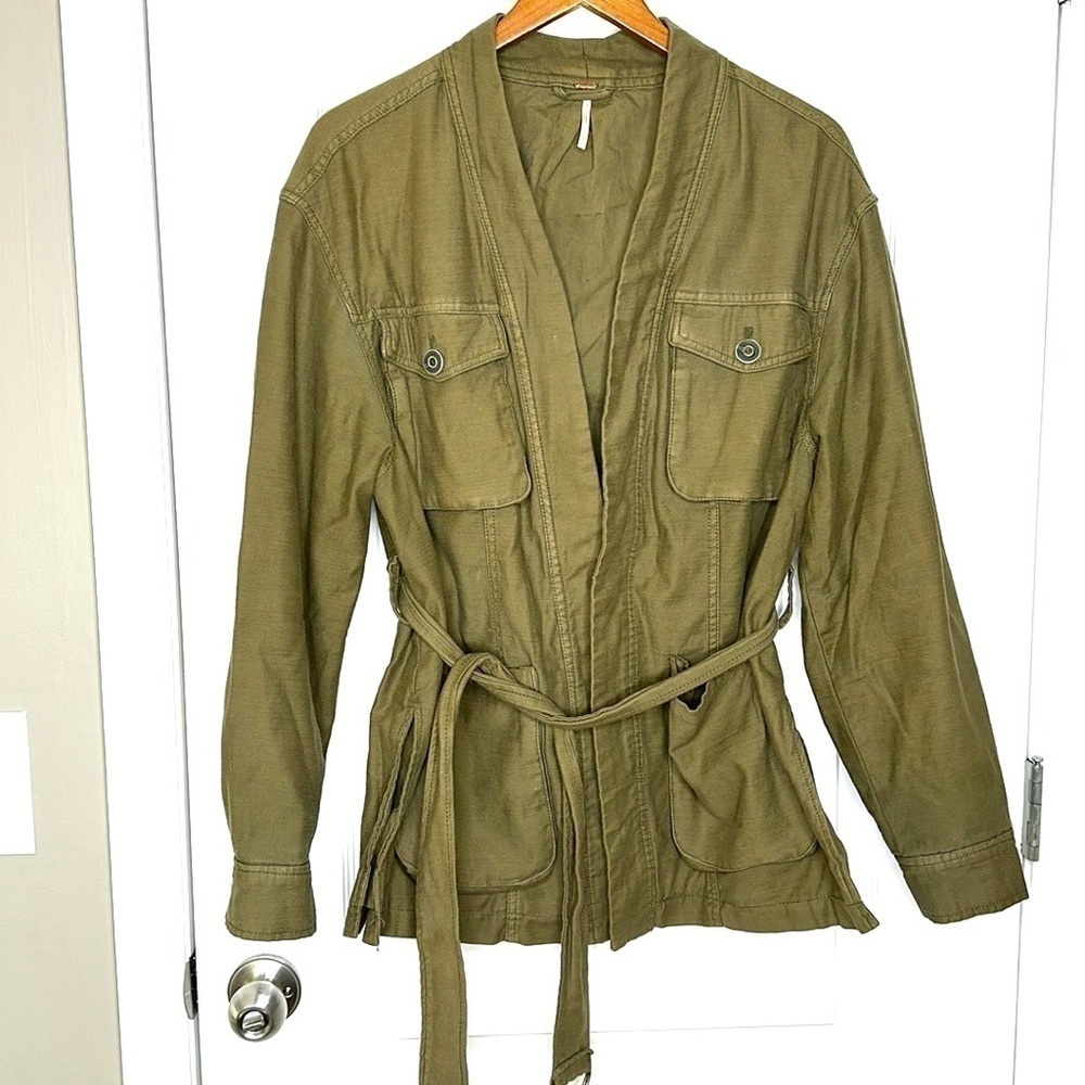 Free People In Our Nature Green Belted Utility Jacket - Picture 10 of 10